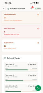 Screenshot der Manufaktur im Blick am Handy